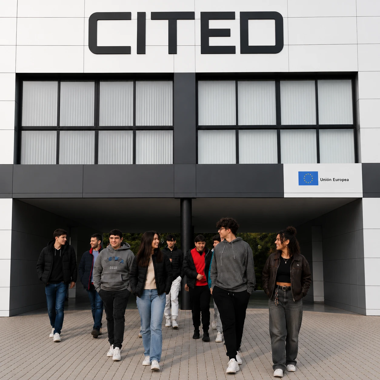 Estudiantes de CITED frente al centro de formación en Jerez de la Frontera